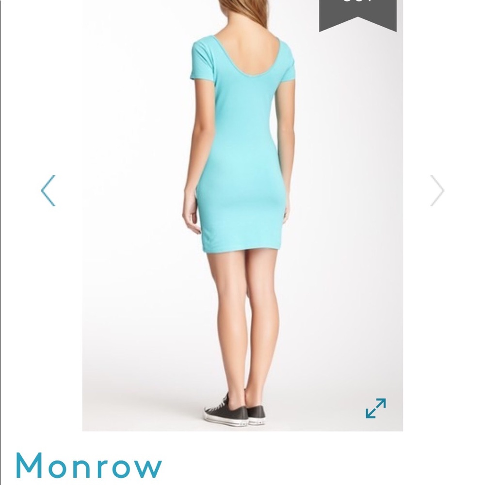 Monrow Short Sleeve Scoop Neck Dress - Picture 2 of 5